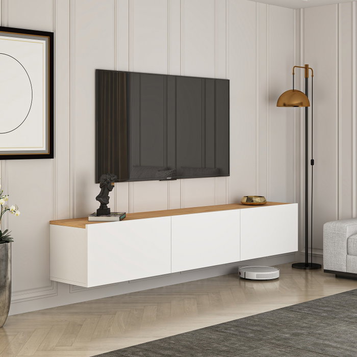 Hanah Home Soporte para TV Blanco y Pino Atlántico